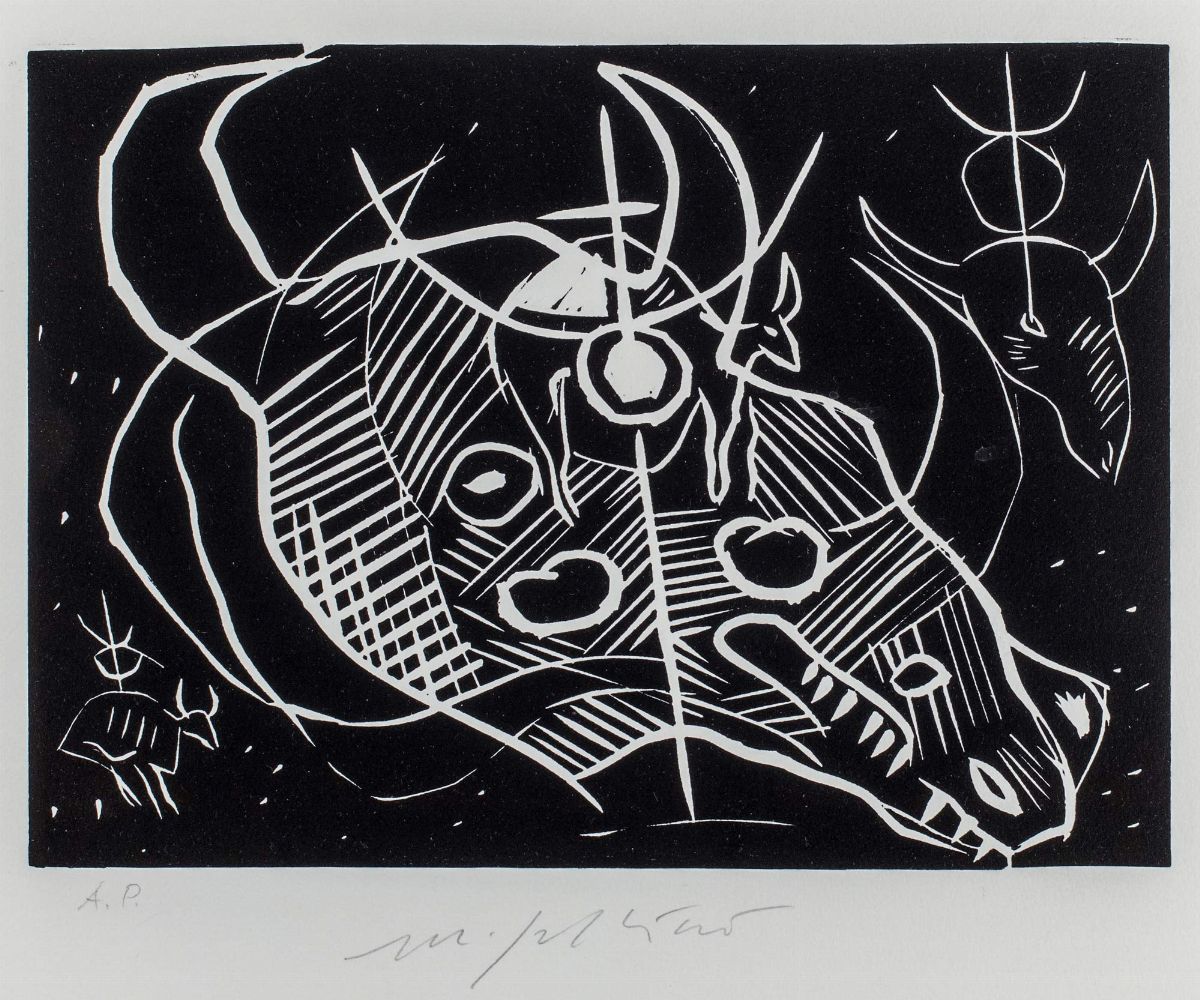 Mimmo Paladino - I segni dello zodiaco - 12 linoleografie, es. P.A.