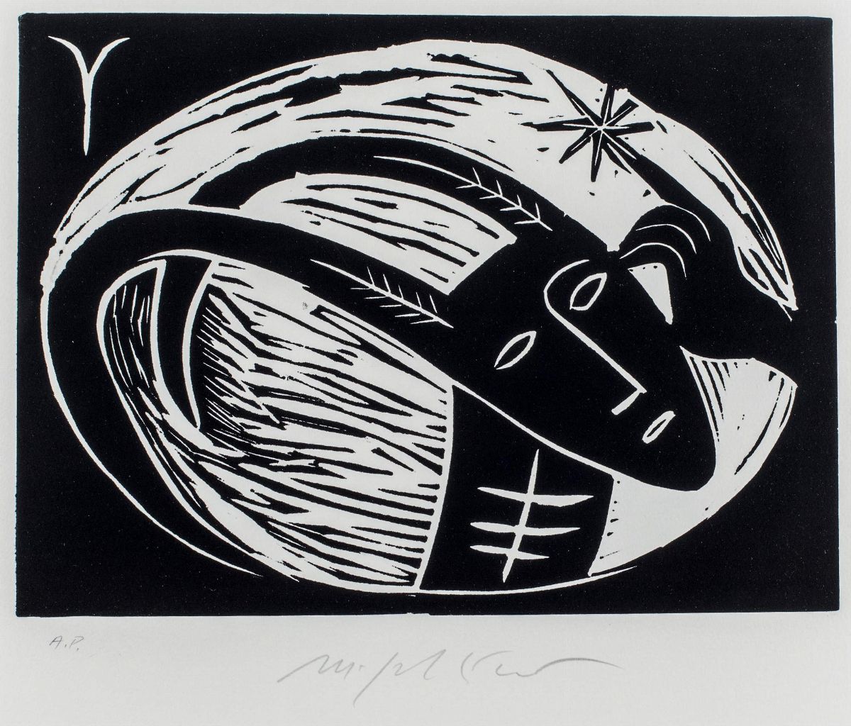 Mimmo Paladino - I segni dello zodiaco - 12 linoleografie, es. P.A.