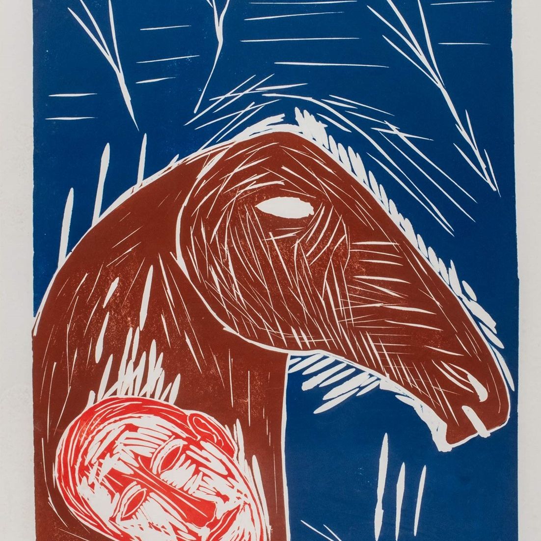 Mimmo Paladino - Souvenir - Due linoleografie a colori, ed. 4/17 e 12/17