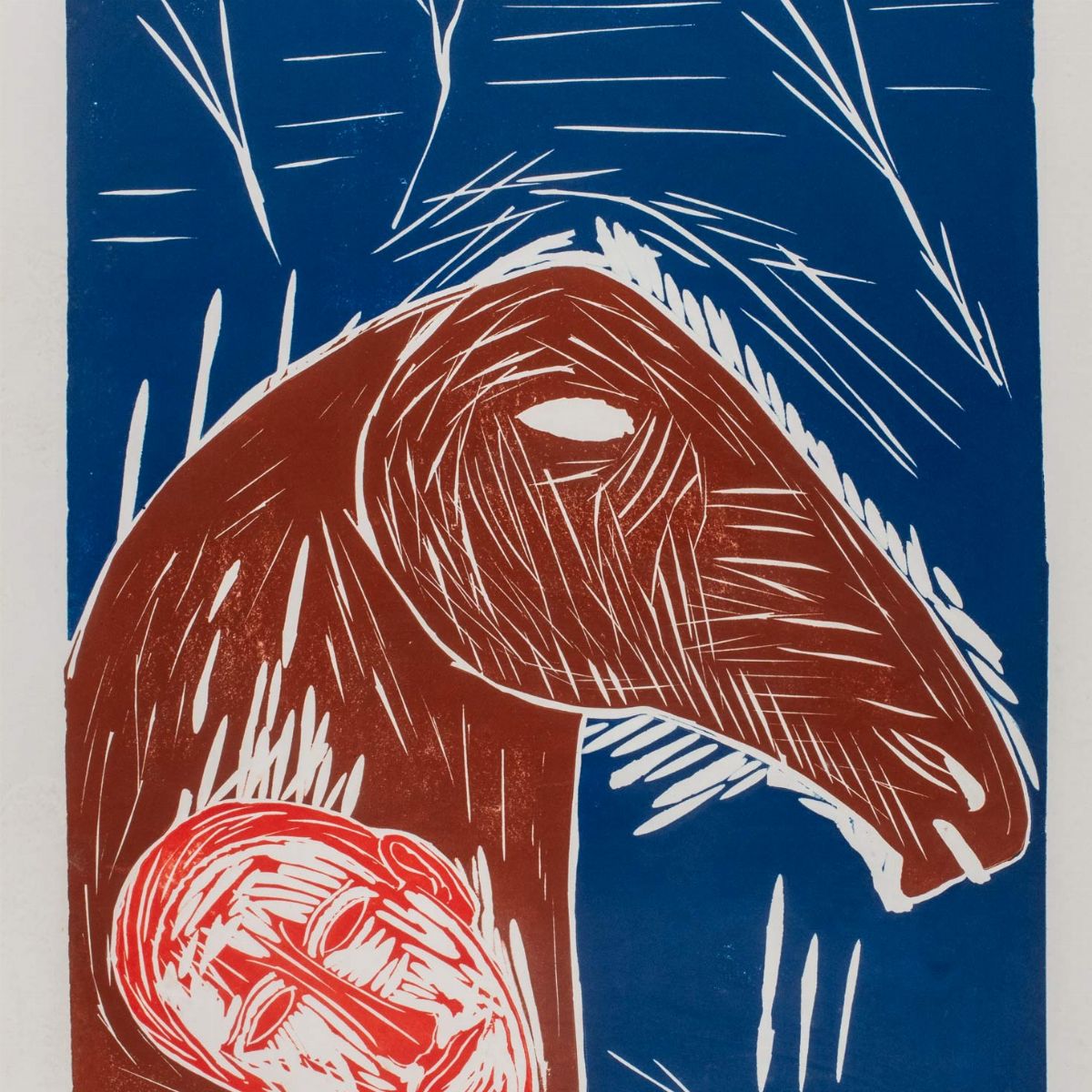 Mimmo Paladino - Souvenir - Due linoleografie a colori, ed. 4/17 e 12/17