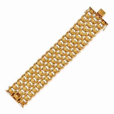 Bracciale in oro giallo 18k, circa 1950