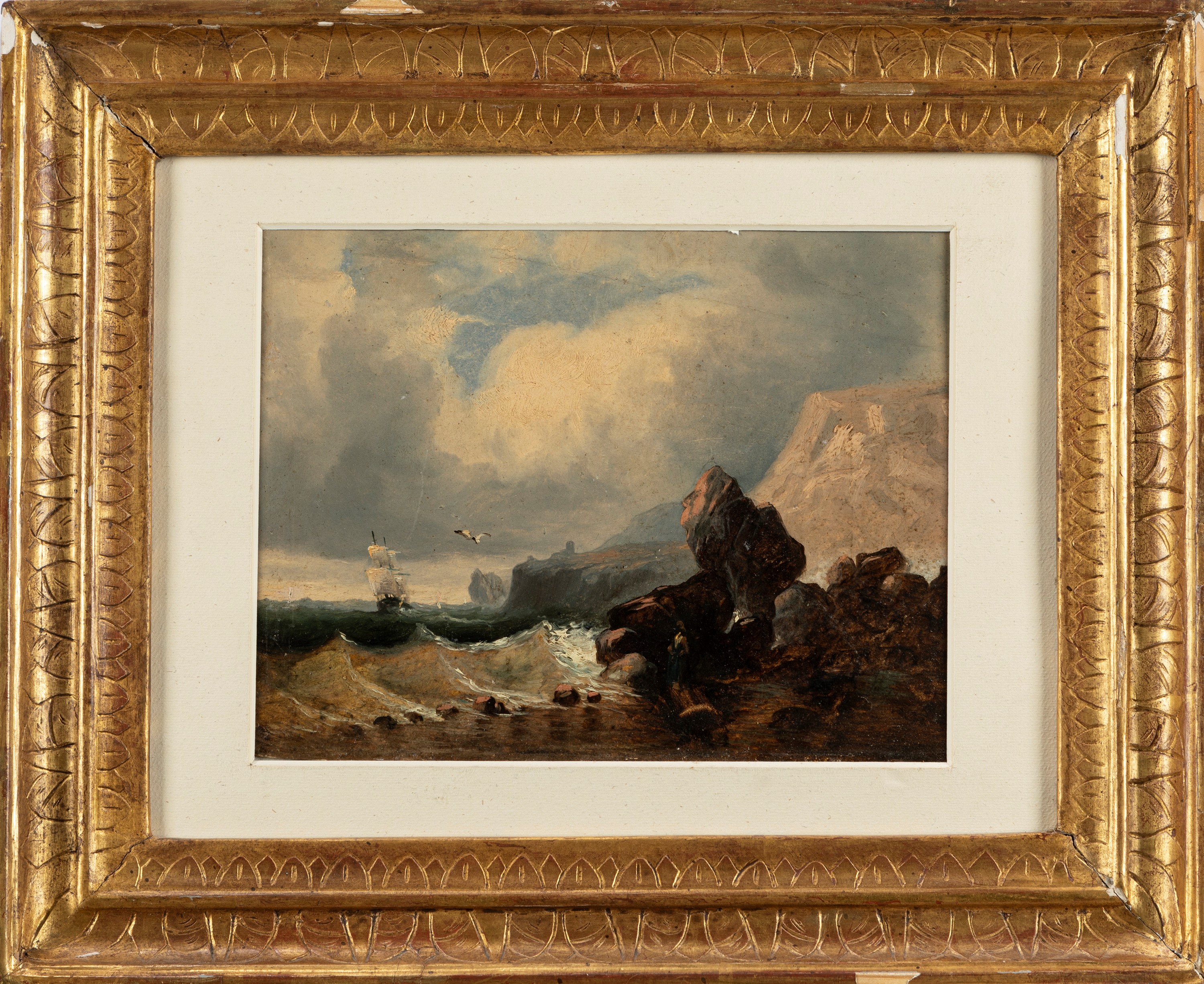 Giacinto Corsi di Bosnasco - La partenza del marinaio, olio su cartone