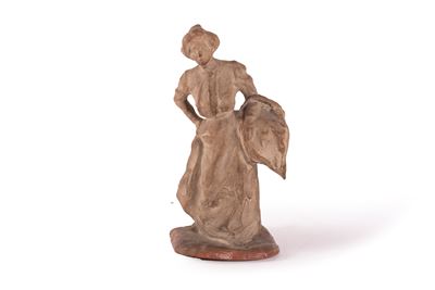 Statuina in Terracotta Raffigurante Figura Femminile, Fine Secolo XIX