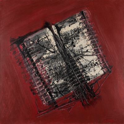 Senza titolo, olio e tempera su cartoncino, 1958