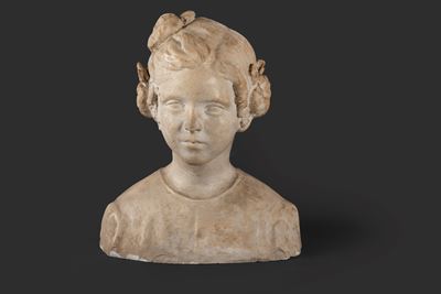 Scultura in Gesso Raffigurante Busto di Bambina, Secolo XX