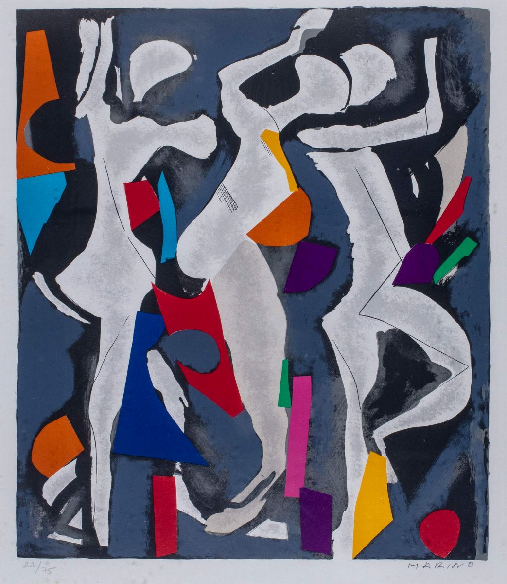 Marino Marini - Personnages du Sacre Printemps - Cartella completa di 8 litografie a colori, 1974