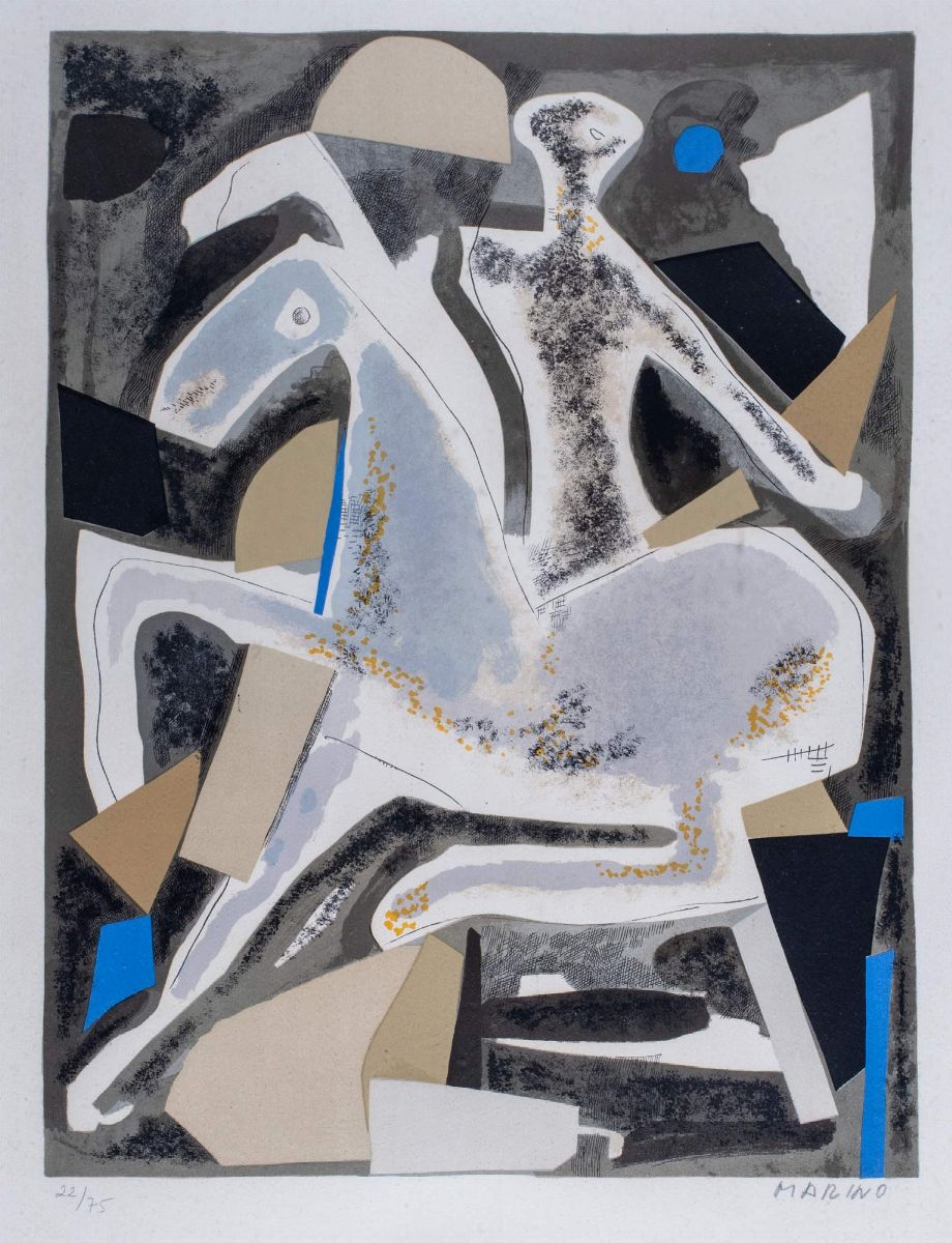 Marino Marini - Personnages du Sacre Printemps - Cartella completa di 8 litografie a colori, 1974