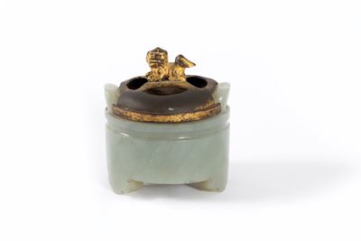 Brucia Incenso in Giada e Bronzo, Cina, Dinastia Qing, Secolo XIX