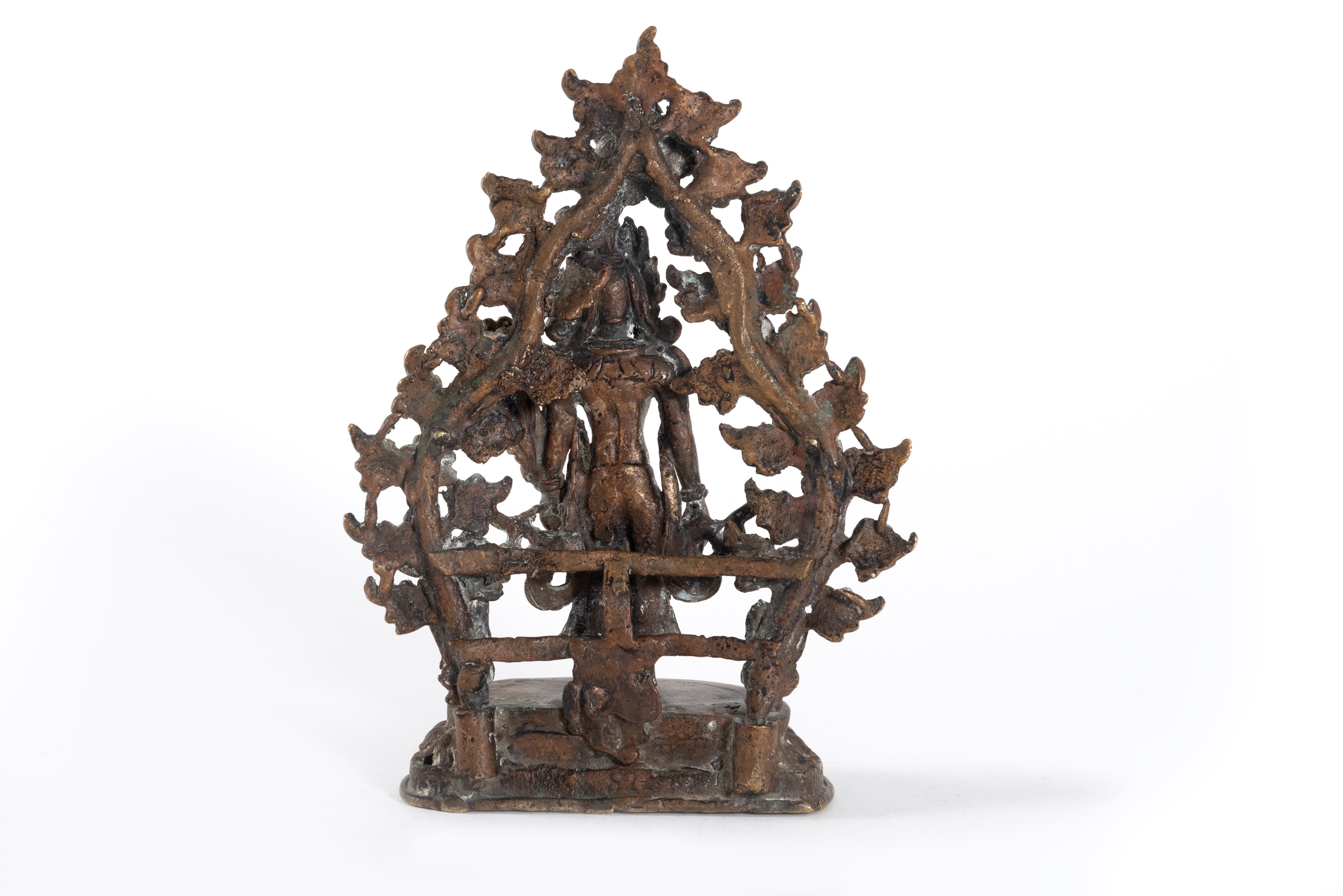 Antica Scultura in Bronzo con Tracce di Doratura Raffigurante Bodhisattva, Area Hymalayana Nepal-...