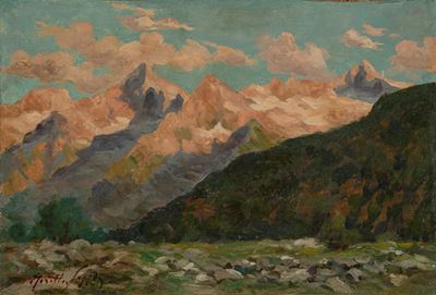 Monte Rosa, olio su tavola