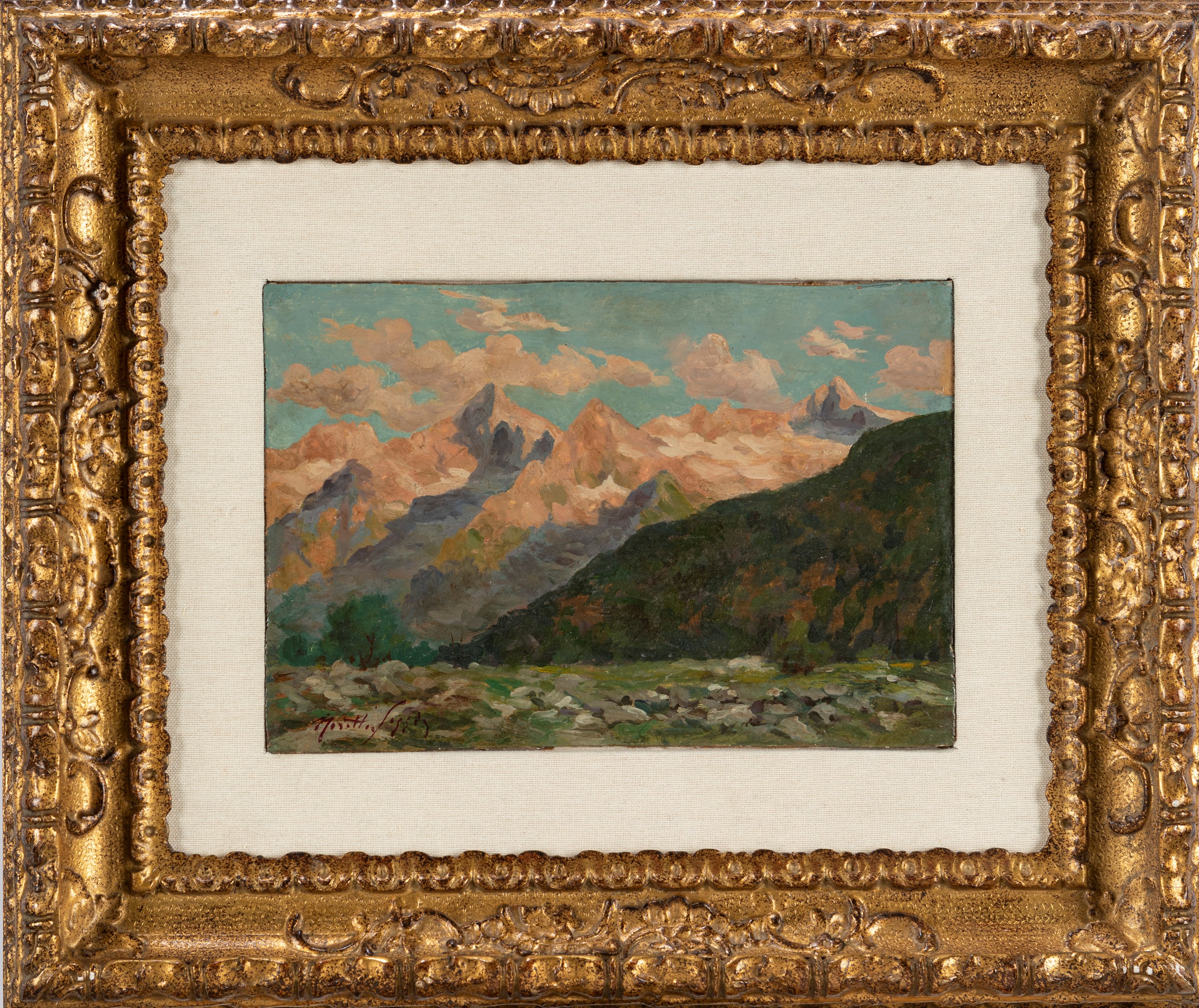 Mario Moretti Foggia - Monte Rosa, olio su tavola