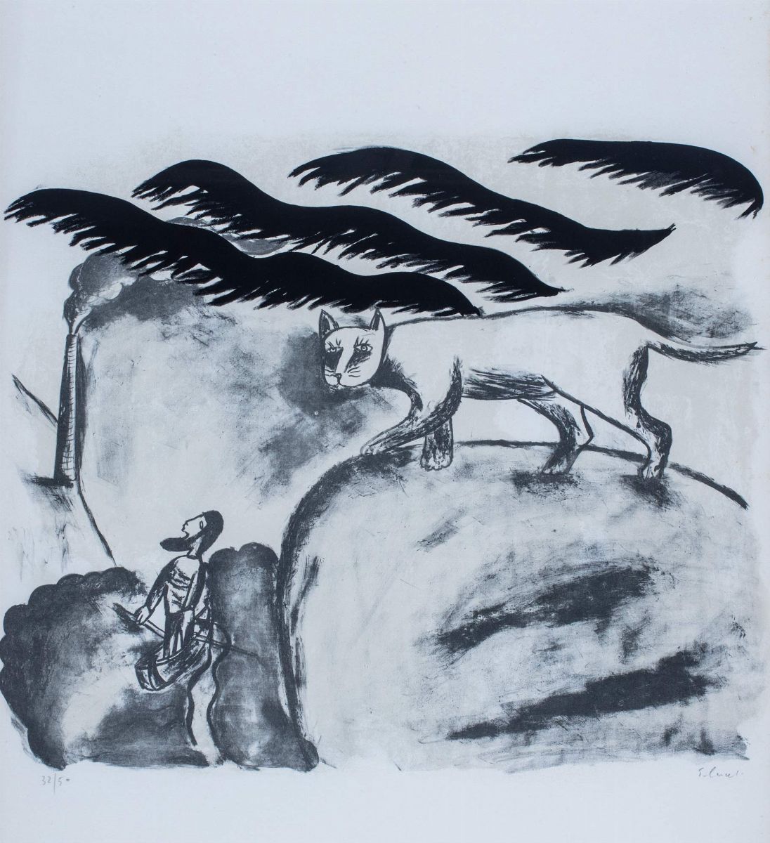 Enzo Cucchi - Immagine feroce - Cartella contenente 5 litografie, ess. 32/50