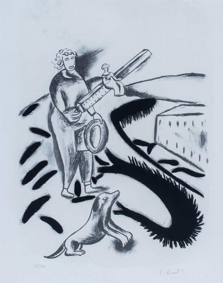 Enzo Cucchi - Immagine feroce - Cartella contenente 5 litografie, ess. 32/50