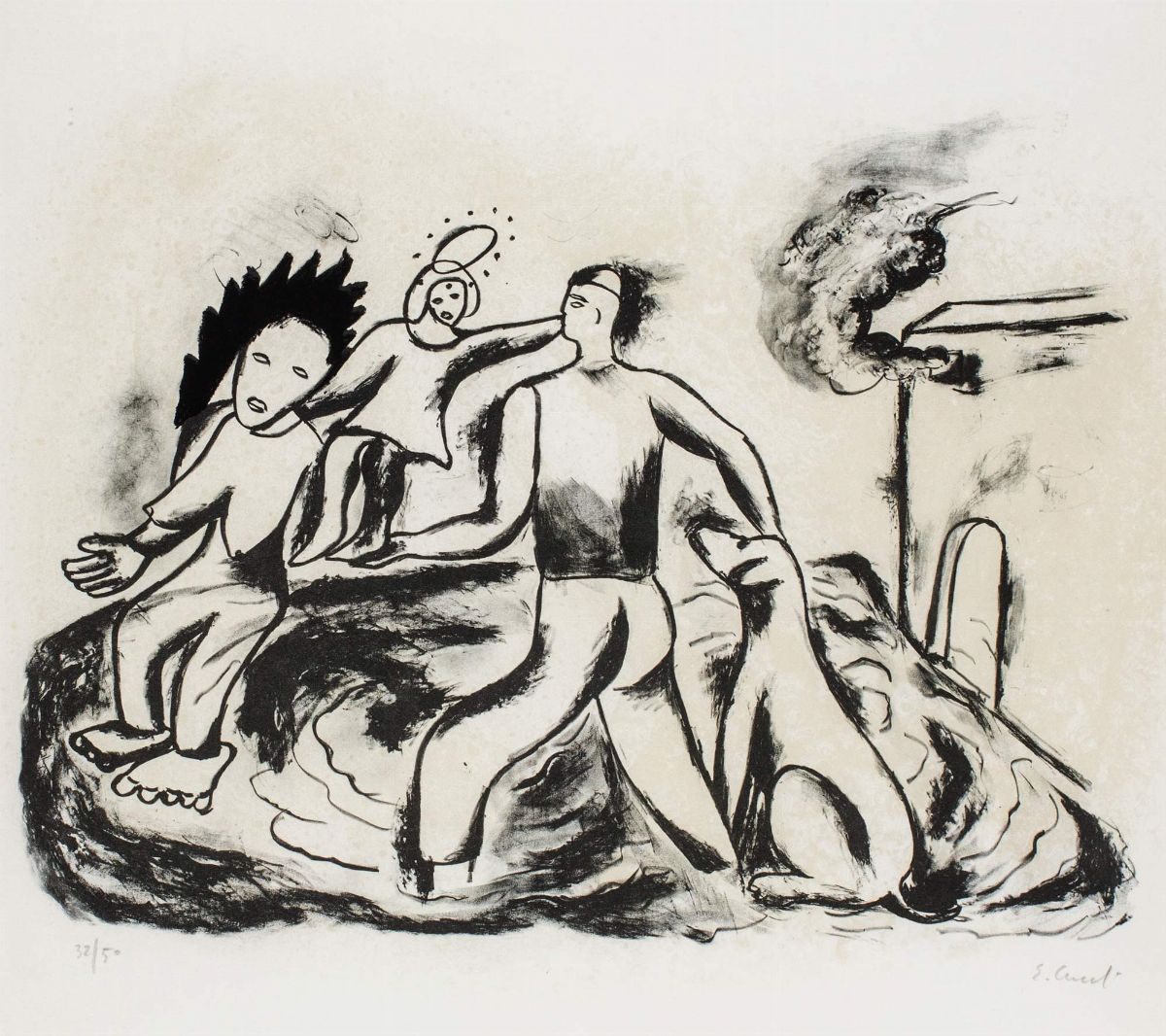 Enzo Cucchi - Immagine feroce - Cartella contenente 5 litografie, ess. 32/50