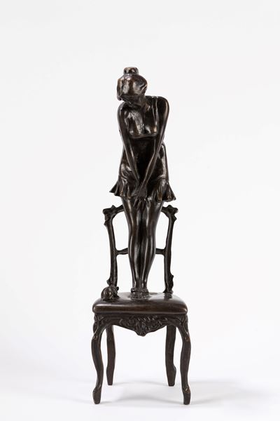 Il topolino - scultura in bronzo