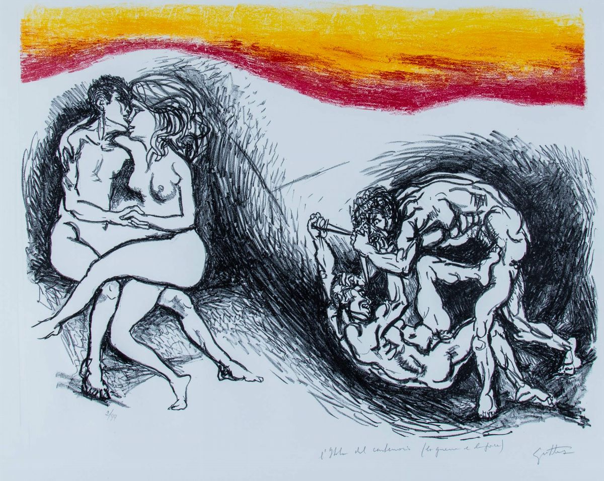 Aa.vv. - L’Italia del Centenario - Cartella con 3 litografie di Giorgio de Chirico, Bruno Cassina...