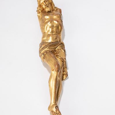 Cristo in legno dorato, scultura del XIX secolo