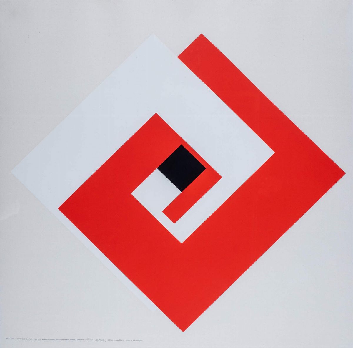 Bruno Munari - Negativo-positivo (tre fogli), 3 serigrafie a colori