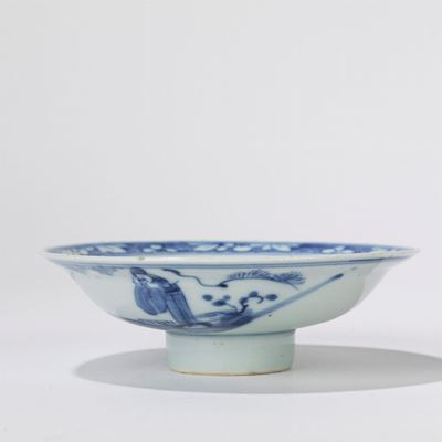 Ciotola in porcellana bianco e blu, Cina, fine secolo XIX