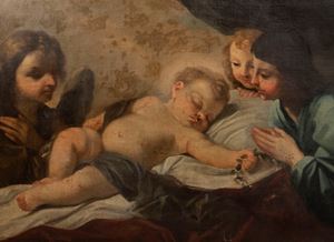 Gesù Bambino adorato dagli angeli