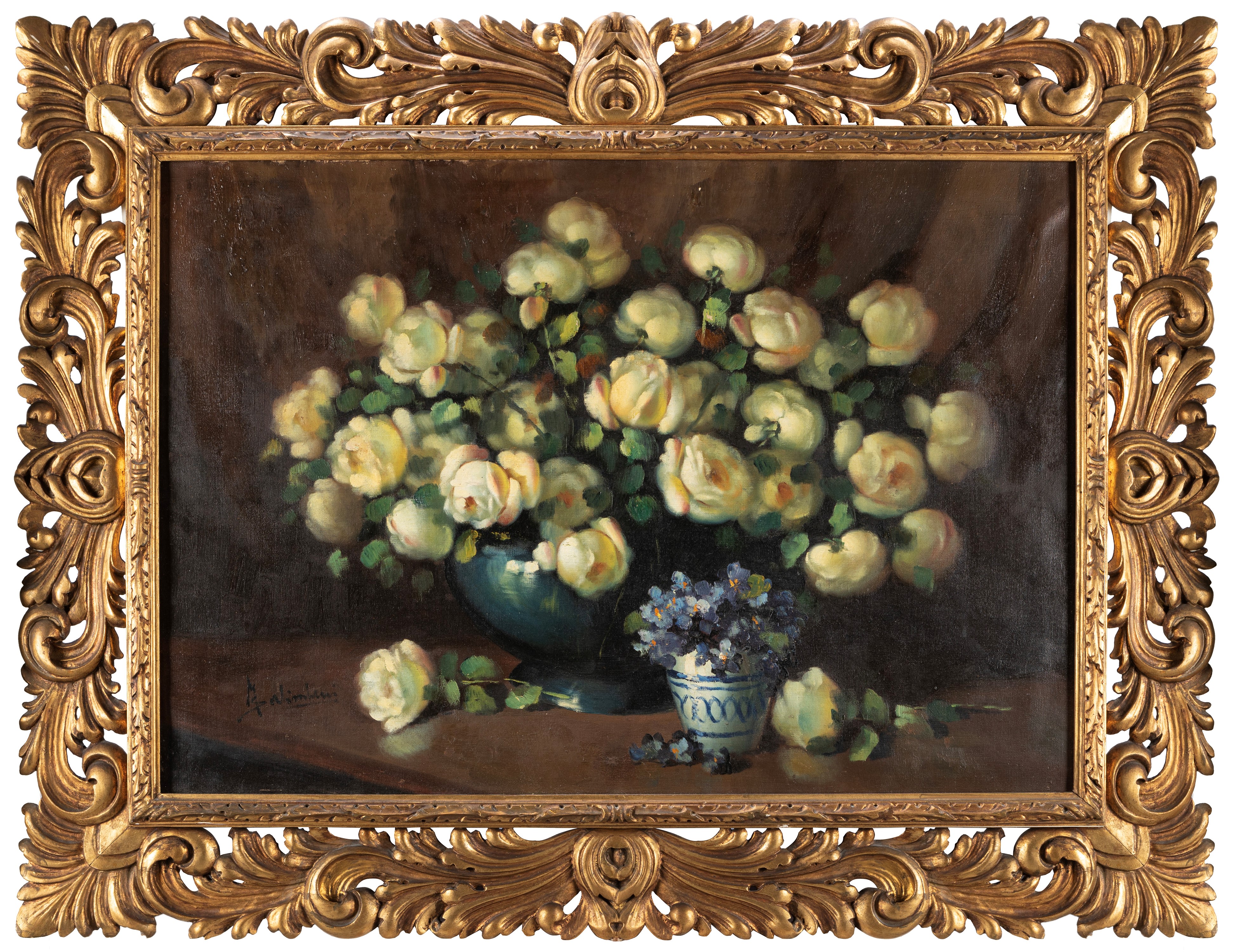 Mario Salimbeni - Vaso di fiori, olio su tela