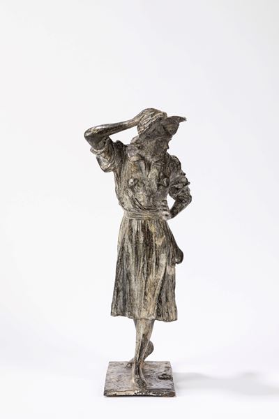 A passeggio - scultura in bronzo