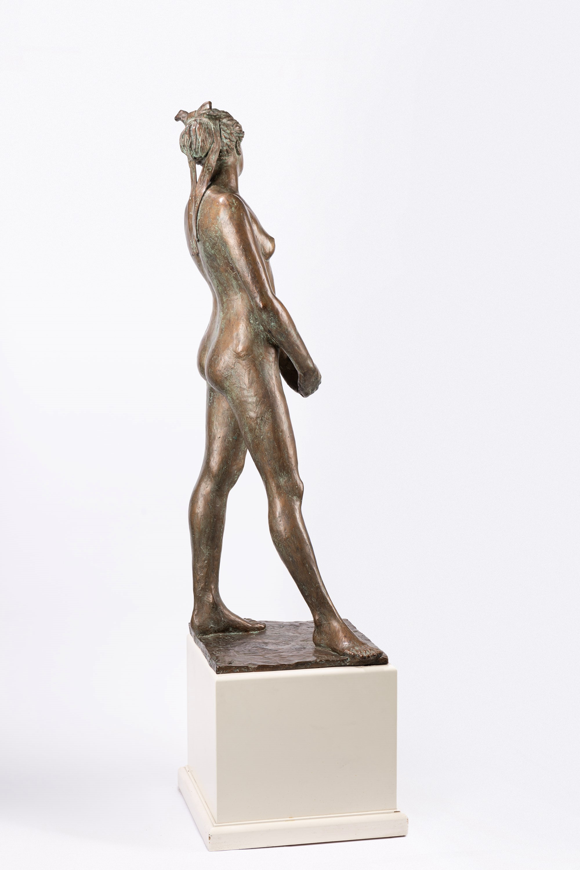 Eros Pellini - Nudo femminile, scultura in bronzo su base in legno
