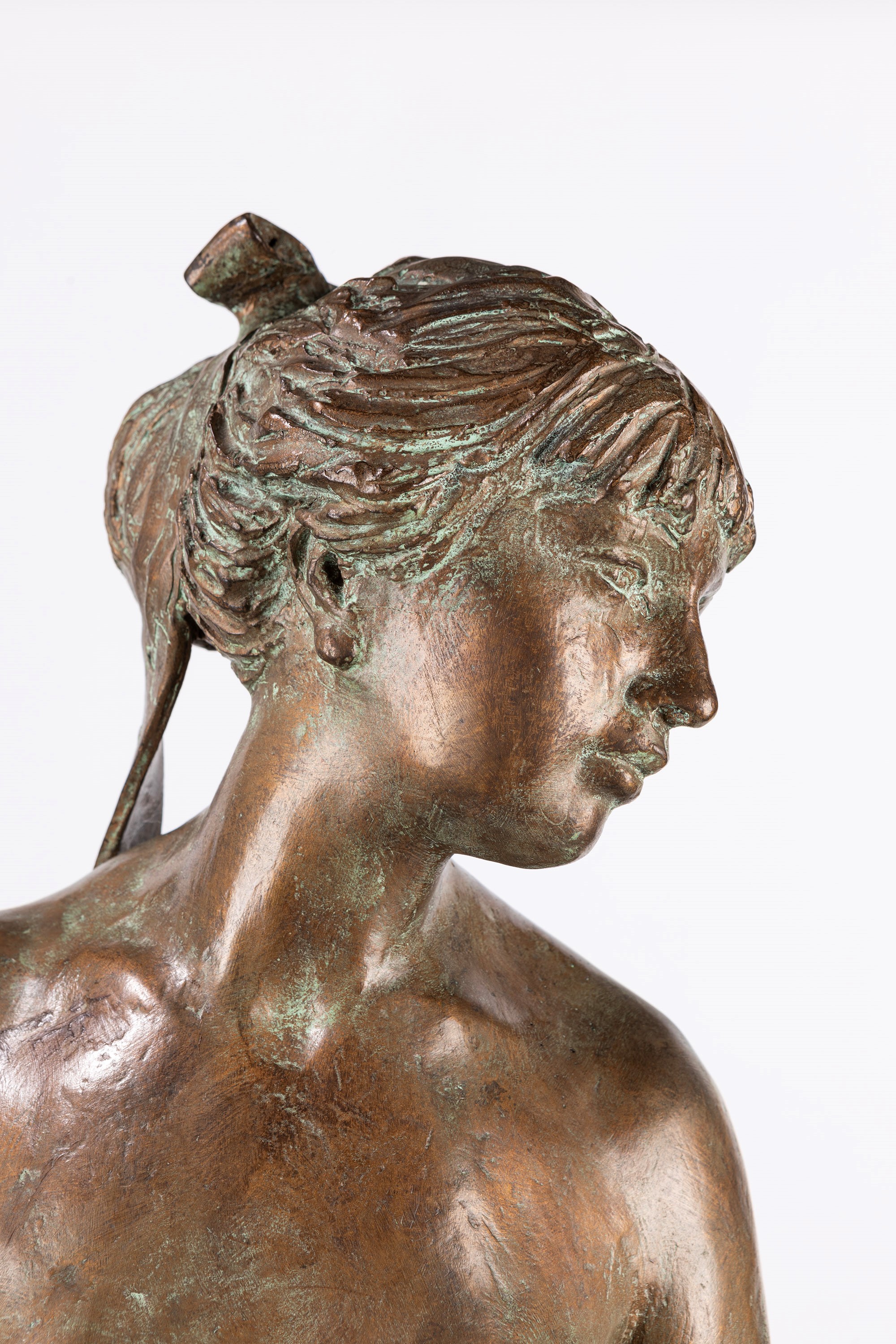 Eros Pellini - Nudo femminile, scultura in bronzo su base in legno