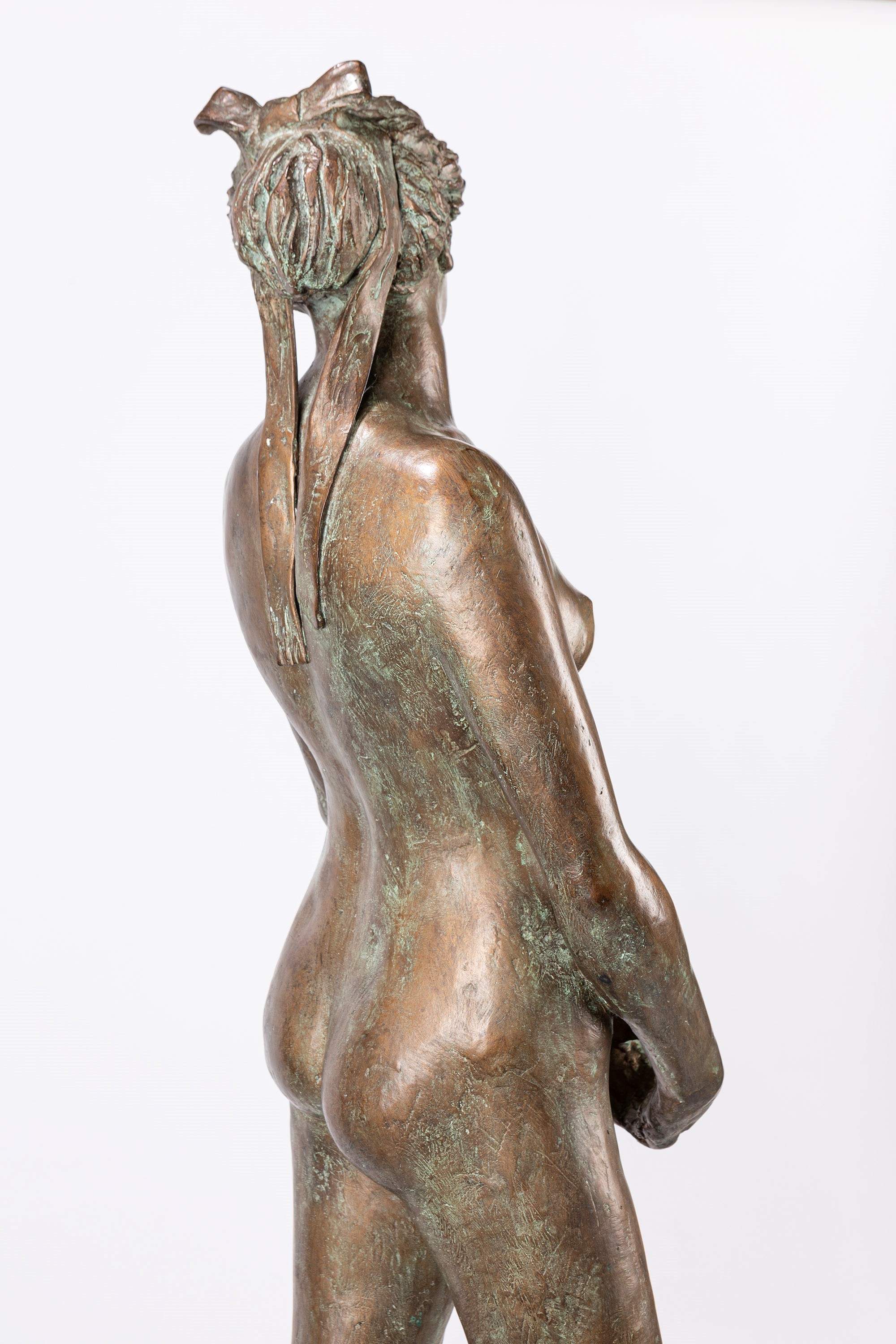 Eros Pellini - Nudo femminile, scultura in bronzo su base in legno