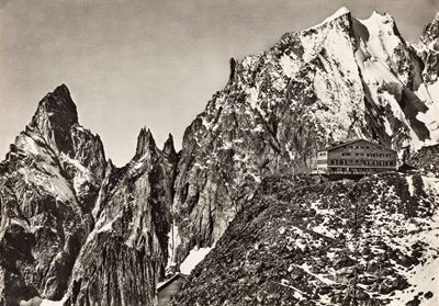 Courmayeur, Rifugio Alb. Torino m. 3370, stampa vintage alla gelatina ai sali d'argento