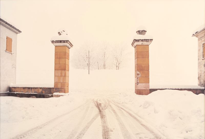 Luigi Ghirri - Pomponesco. Argine del Po visto dalla piazza, from the  series Il profilo delle nuvole 1989, Photographs