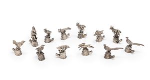 Twelve silver placeholders, Italy, 20th Century