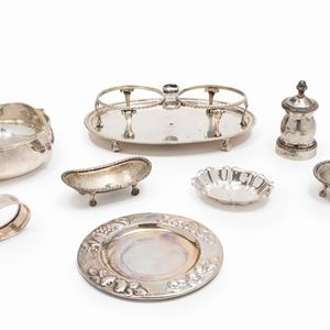 Eight silver objects, Italy 20th Century