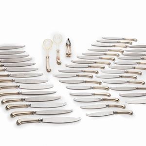 A silver cutlery set, Italy 20th Century