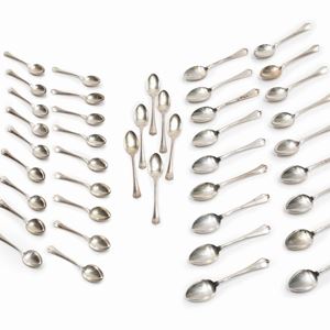 A silver spoon set, Italy 20th Century