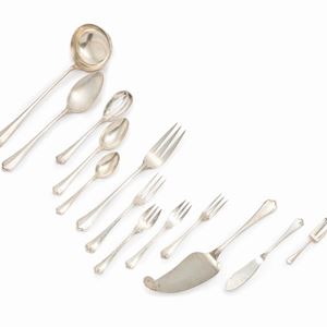 A silver cutlery service, Italy 20th Century