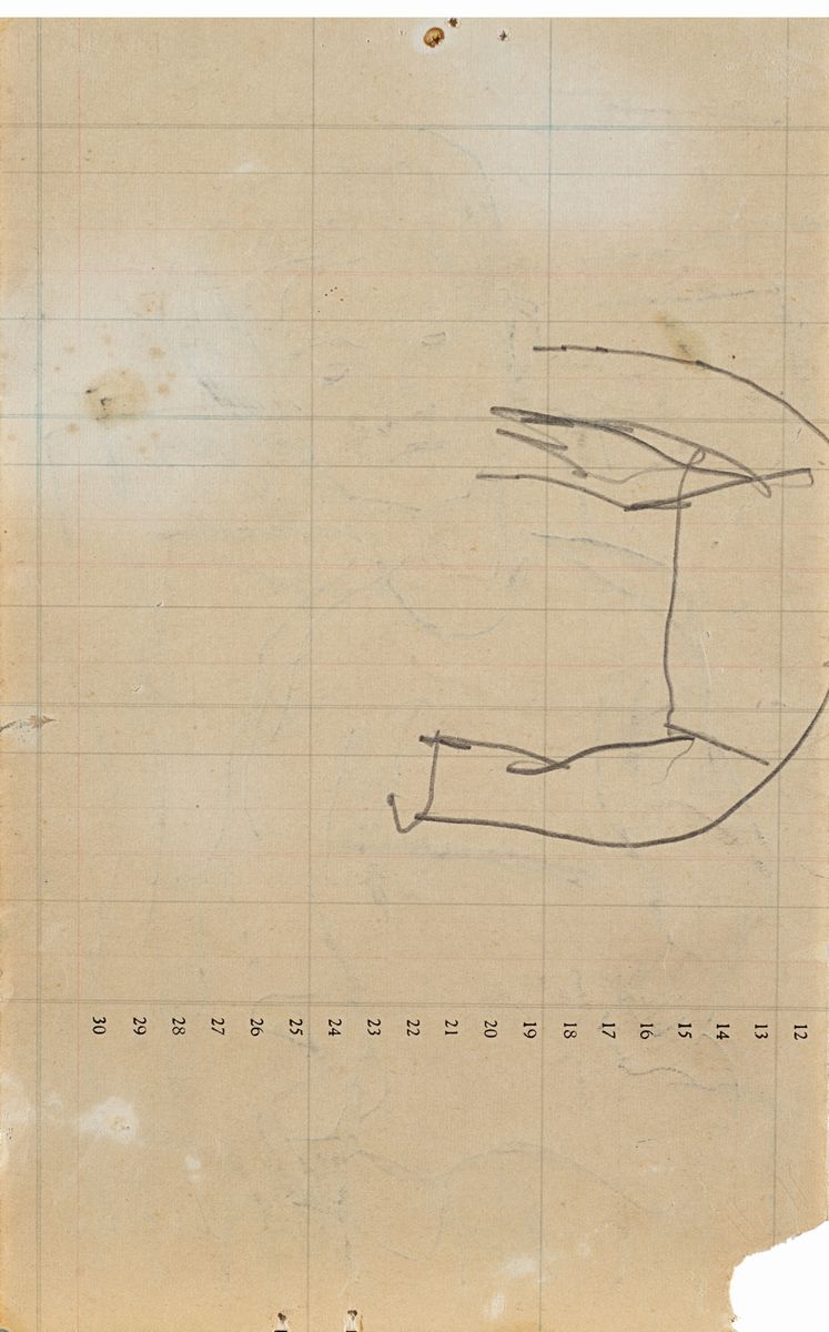Osvaldo Licini - Senza titolo (Bimba seduta), matita su carta