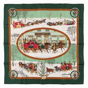 Hiver en Poste silk will scarf