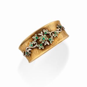  - Bracciale rigido con pietre verdi