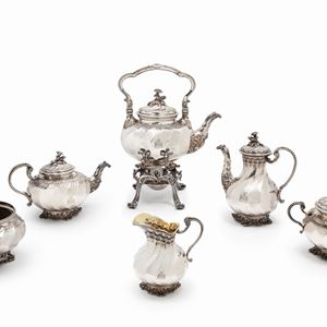 A tea and coffee silver service, France, end of 19th Century, Thorel Désiré