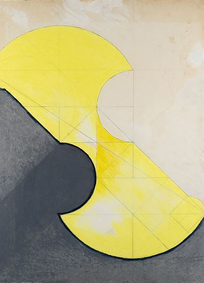Studio per spirale, tecnica mista su tavola (1967)