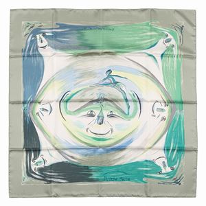 Smiles in Third Millenary silk twill scarf
