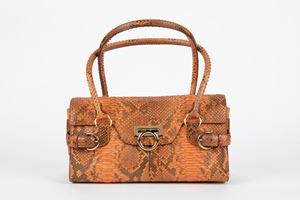 Python leather shoulder bag