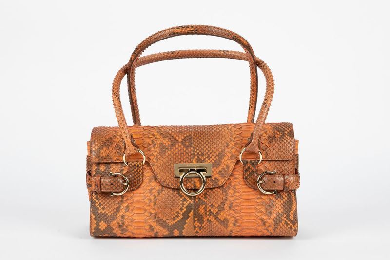 Salvatore Ferragamo Python leather shoulder bag Luxury Fashion