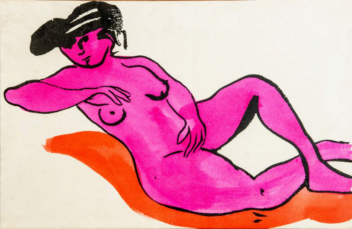Enrico Baj - L’homme, la femme et les vêtements - cartella contenente 4 serigrafie ritoccate a ma...