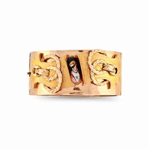A 14k yellow gold bangle, 19th Century, defects