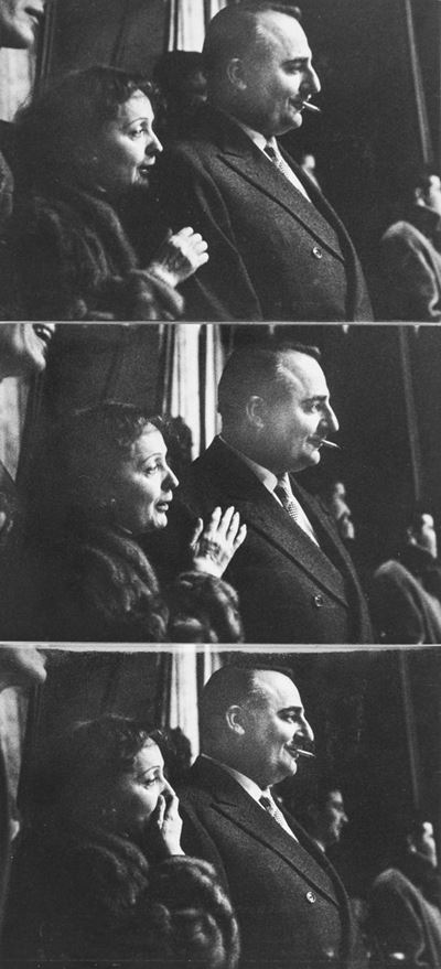 Edith Piaf con Bruno Coquatix, tre stampe vintage alla gelatina ai sali d'argento