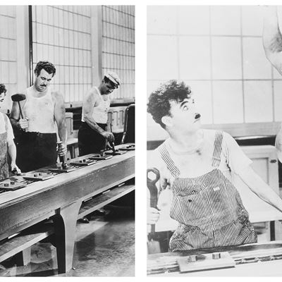 Charlie Chaplin in "modern Times"