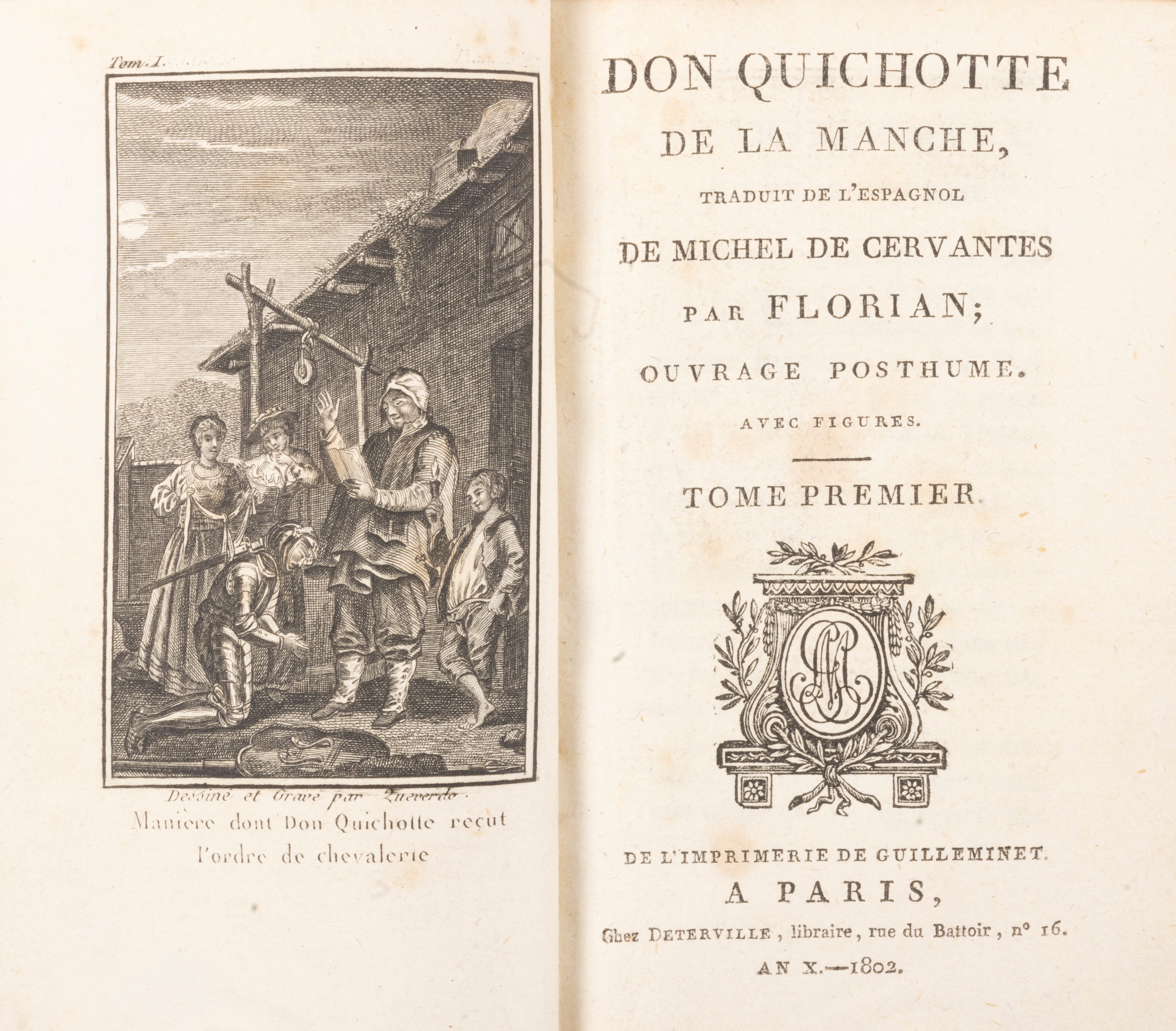 Miguel De Cervantes Saavedra - Don Quichotte de la Manche, traduit de L'Espagnol par Florian, 180...