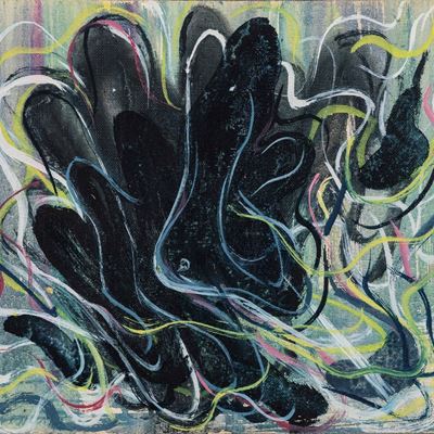 Senza titolo, olio su tela applicata su tavola, 1968